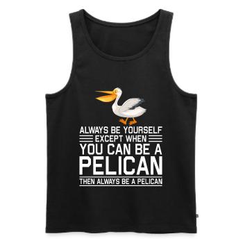 Pelican Pelicans Oiseaux Oiseaux Oiseaux - Débardeur bio Premium Homme - noir - Devant - Michal (187cm)