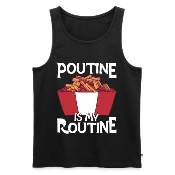 Poutine Canada Spécialité de restauration rapide - Débardeur bio Premium Homme - noir - Devant - Michal (187cm)