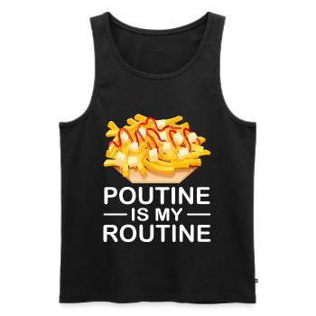 Poutine Kanada Fast Food Spezialität - Männer Premium Bio Tank Top - Schwarz - Vorne - Michal (187cm)