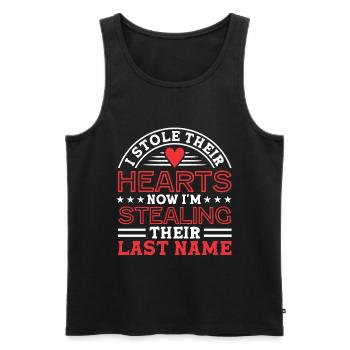 Adopts Adopts Foster Father Foster Mother - Men's Premium Organic Tank Top - black - Front - AI Model Male 178 light (178cm)