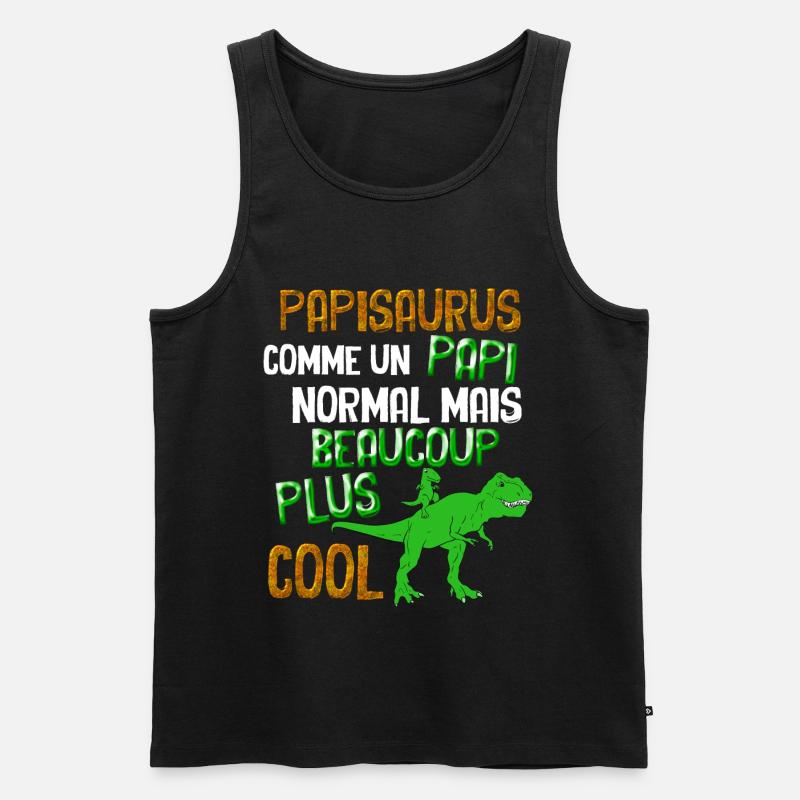 Papisaurus Papi Cadeau Petits-enfants - Débardeur bio Premium Homme - noir