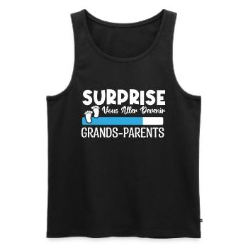 annonce grossesse grands parents. devenir grands. - Débardeur bio Premium Homme - noir - Devant - Michal (187cm)