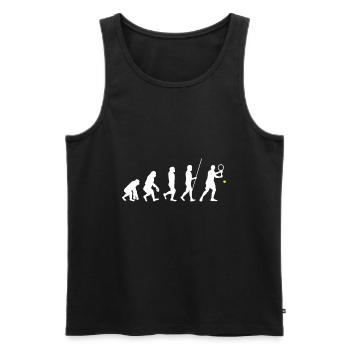 Évolution du tennis - Débardeur bio Premium Homme - noir - Devant - AI Model Male 178 light (178cm)