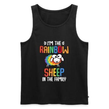 I am the colorful sheep of the family - Men's Premium Organic Tank Top - black - Front - Michal (187cm)