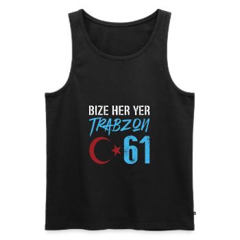 Bize her yer Trabzon - Männer Premium Bio Tank Top - Schwarz - Vorne - AI Model Male 178 light (178cm)