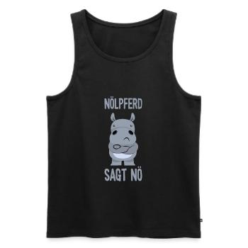 Nölpferd sagt Nö - Männer Premium Bio Tank Top - Schwarz - Vorne - Michal (187cm)