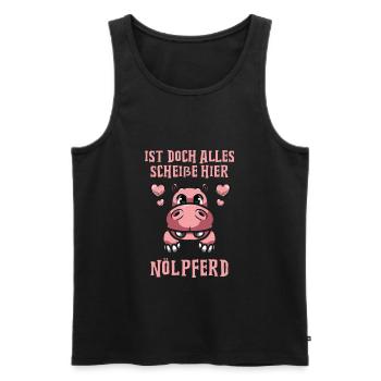 Ist doch alles scheiße hier Nölpferd - Männer Premium Bio Tank Top - Schwarz - Vorne - AI Model Male 178 light (178cm)