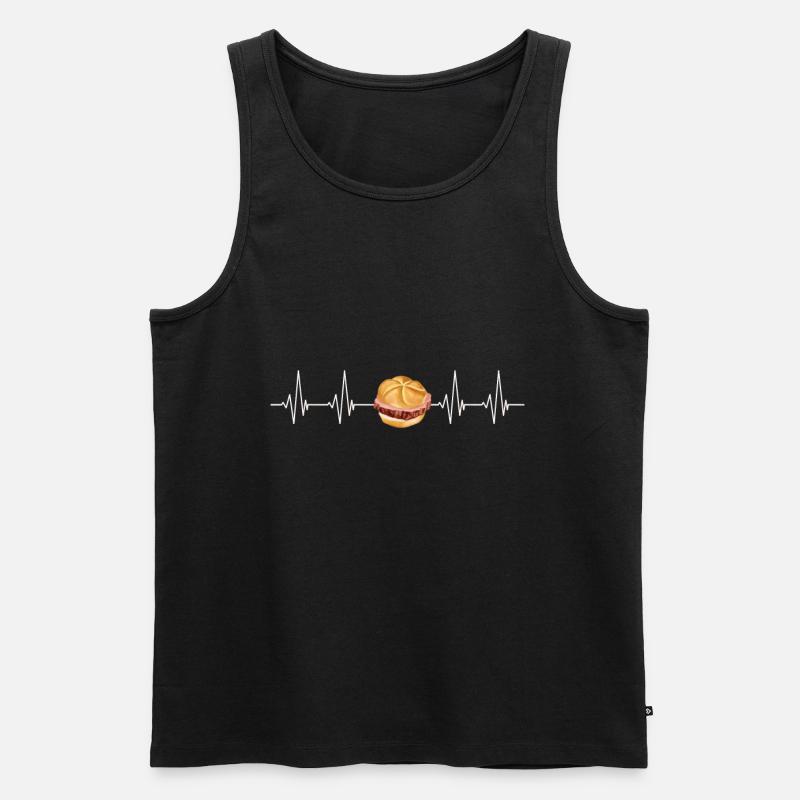 Leberkäs Herzschlag - Männer Premium Bio Tank Top - Schwarz