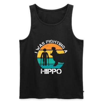 I Was Fighting A Hippo Gebrochenes Bein Gipsbein - Männer Premium Bio Tank Top - Schwarz - Vorne - AI Model Male 178 light (178cm)