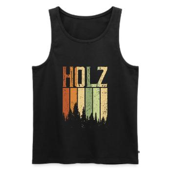 Holz - Männer Premium Bio Tank Top - Schwarz - Vorne - Michal (187cm)