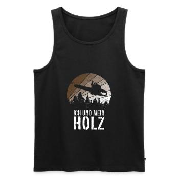 Ich und mein Holz - Männer Premium Bio Tank Top - Schwarz - Vorne - Michal (187cm)