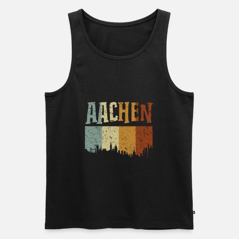 Aachen - Männer Premium Bio Tank Top - Schwarz