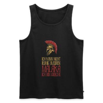 Ich kann nicht ruhig bleiben Malaka Ich bin Griech - Männer Premium Bio Tank Top - Schwarz - Vorne - AI Model Male 178 light (178cm)