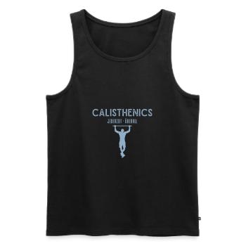 Calisthenics anytime anywhere - Men's Premium Organic Tank Top - black - Front - AI Model Male 178 light (178cm)