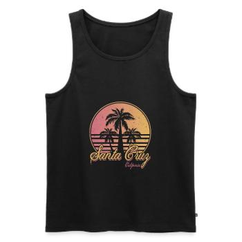 Santa Cruz California - Débardeur bio Premium Homme - noir - Devant - AI Model Male 178 light (178cm)