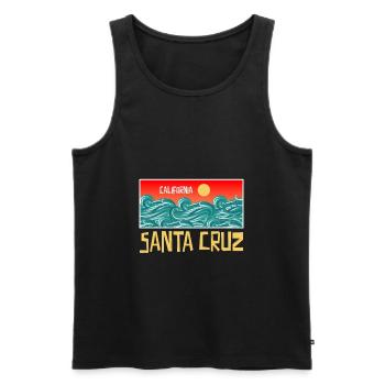 Santa Cruz California - Débardeur bio Premium Homme - noir - Devant - AI Model Male 178 light (178cm)