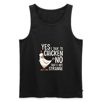 Yes I talk to chickens - Men's Premium Organic Tank Top - black - Front - AI Model Male 178 light (178cm)