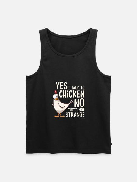 Yes I talk to chickens - Débardeur bio Premium Homme - noir
