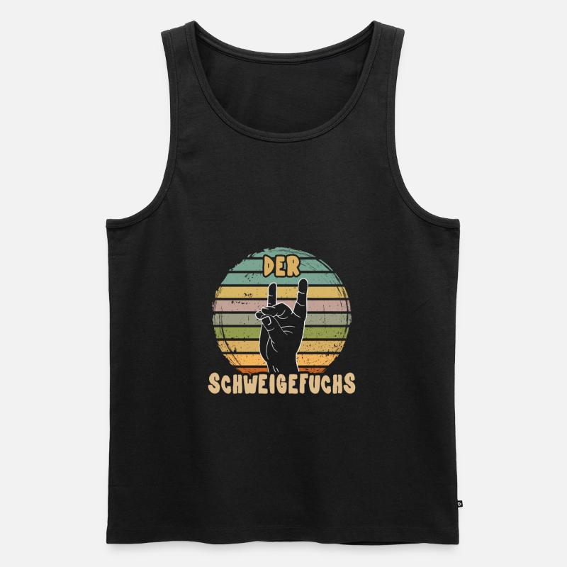 Der Schweigefuchs - Männer Premium Bio Tank Top - Schwarz