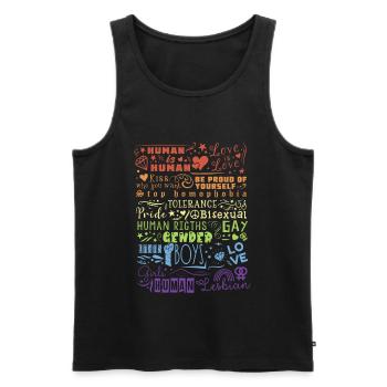 LGBT Love is love Human Tolerance Pride Gender - Männer Premium Bio Tank Top - Schwarz - Vorne - Michal (187cm)
