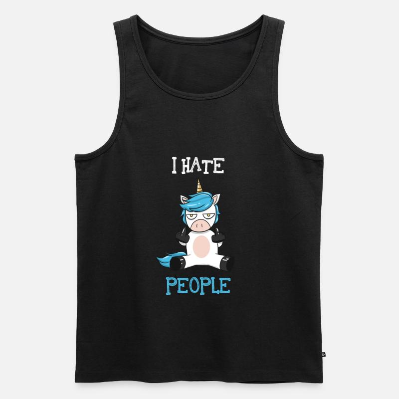 I hate people - Männer Premium Bio Tank Top - Schwarz