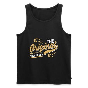 The original Dresdener - Männer Premium Bio Tank Top - Schwarz - Vorne - Michal (187cm)