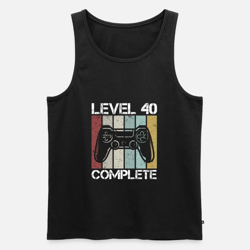 Level 40 complete - Männer Premium Bio Tank Top - Schwarz