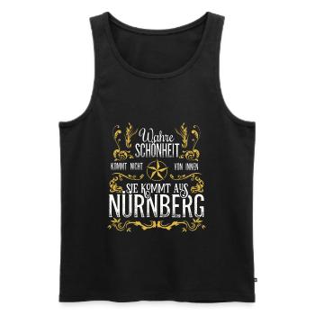 Wahre Schönheit kommt aus Nürnberg - Männer Premium Bio Tank Top - Schwarz - Vorne - Michal (187cm)