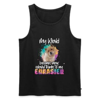 Colorful world thanks to my Eurasier dog - Débardeur bio Premium Homme - noir - Devant - Michal (187cm)