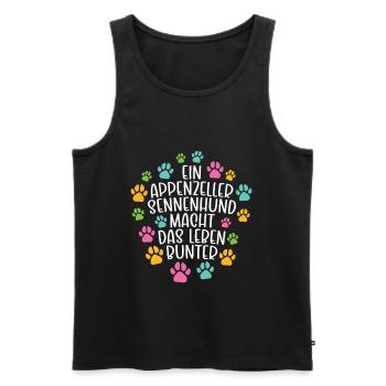 Appenzeller Sennenhund Leben bunter Hunde - Männer Premium Bio Tank Top - Schwarz - Vorne - Michal (187cm)