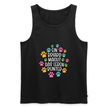 Briard machen Leben bunter Hund - Männer Premium Bio Tank Top - Schwarz - Vorne - Michal (187cm)