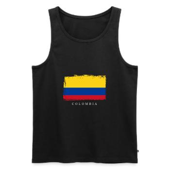 Colombia Kolumbien - Männer Premium Bio Tank Top - Schwarz - Vorne - AI Model Male 178 light (178cm)