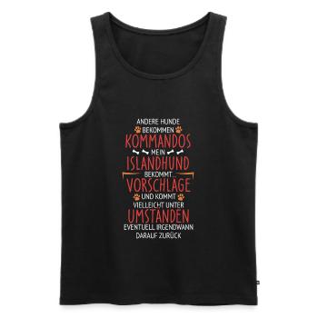 Islandhund Vorschläge statt Kommandos - Männer Premium Bio Tank Top - Schwarz - Vorne - Michal (187cm)