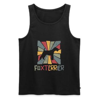 Fox Terrier Vintage Rétro - Débardeur bio Premium Homme - noir - Devant - Michal (187cm)