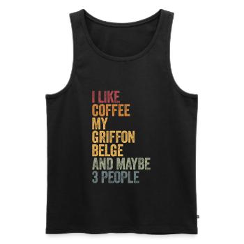 I like coffee my griffon belge and maybe 3 people - Men's Premium Organic Tank Top - black - Front - Michal (187cm)