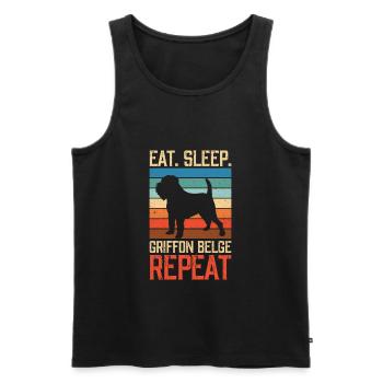 Eat sleep griffon belge repeat - Men's Premium Organic Tank Top - black - Front - Michal (187cm)