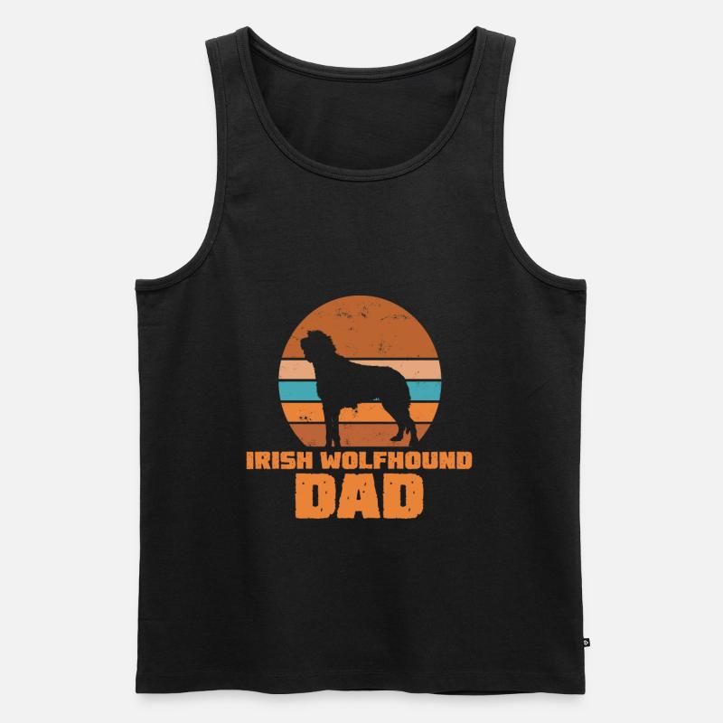 Irish Wolfhound Dad - Männer Premium Bio Tank Top - Schwarz