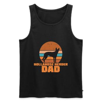 Hollandse Herder Dad - Männer Premium Bio Tank Top - Schwarz - Vorne - AI Model Male 178 light (178cm)