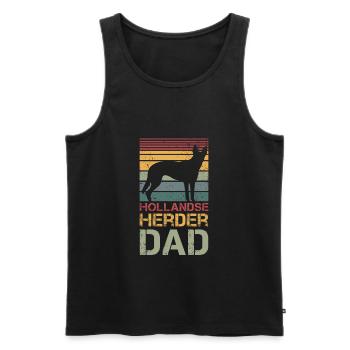 Hollandse Herder Dad - Männer Premium Bio Tank Top - Schwarz - Vorne - AI Model Male 178 light (178cm)