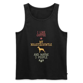 I like coffee my Xoloitzcuintle and maybe 3 people - Men's Premium Organic Tank Top - black - Front - Michal (187cm)