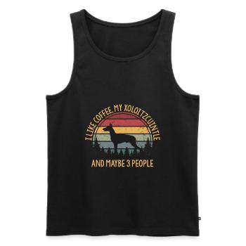 I like coffee my Xoloitzcuintle and maybe 3 people - Men's Premium Organic Tank Top - black - Front - Michal (187cm)