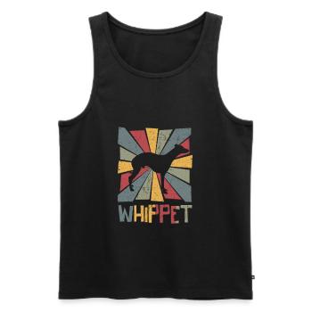 Whippet - Männer Premium Bio Tank Top - Schwarz - Vorne - AI Model Male 178 light (178cm)