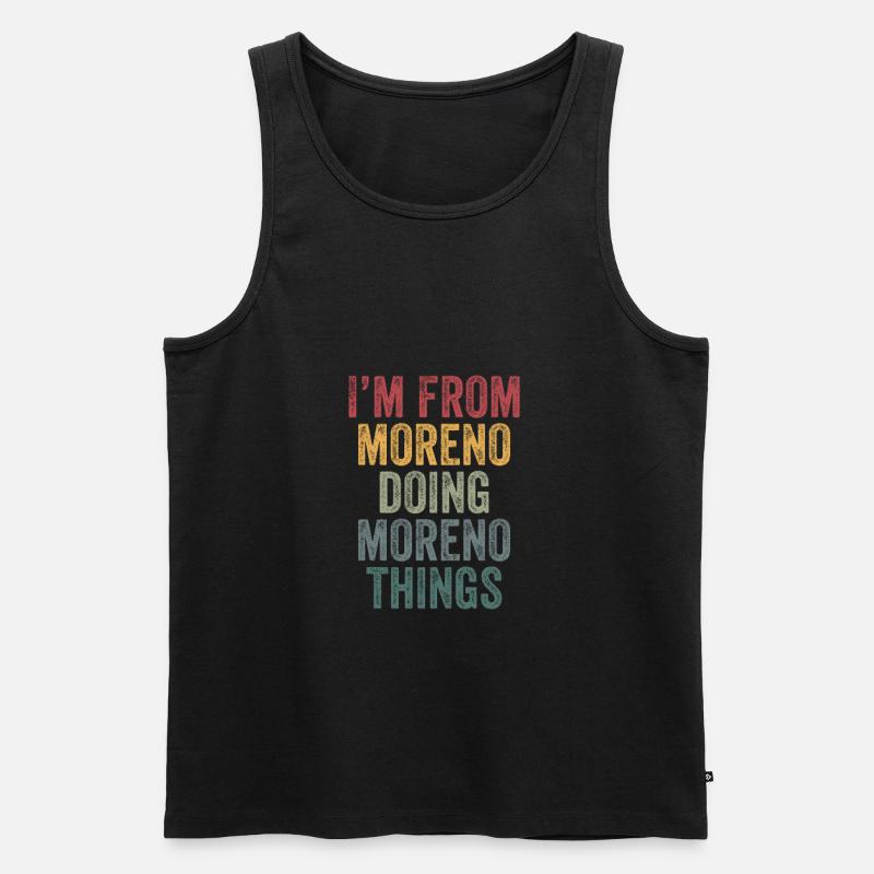 Moreno things city - Männer Premium Bio Tank Top - Schwarz