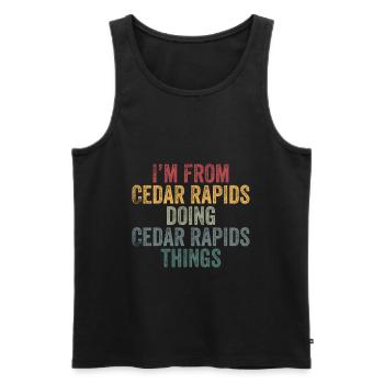 Cedar Rapids choses ville - Débardeur bio Premium Homme - noir - Devant - Michal (187cm)
