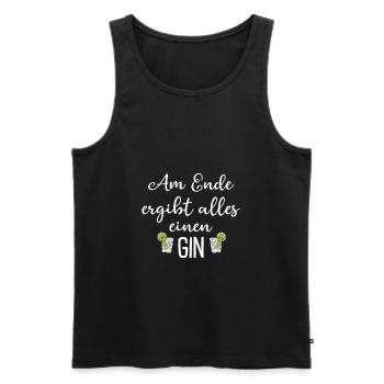 Am Ende ergibt alles einen Gin - Männer Premium Bio Tank Top - Schwarz - Vorne - Michal (187cm)