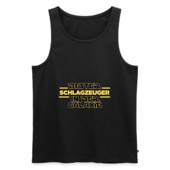 Bester Schlagzeuger in der Galaxie - Männer Premium Bio Tank Top - Schwarz - Vorne - AI Model Male 178 light (178cm)