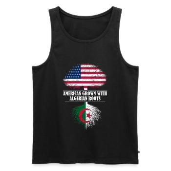 American Grown with algerian Roots flag - Männer Premium Bio Tank Top - Schwarz - Vorne - AI Model Male 178 light (178cm)