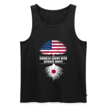 American grown with japanese roots americans - Männer Premium Bio Tank Top - Schwarz - Vorne - Michal (187cm)