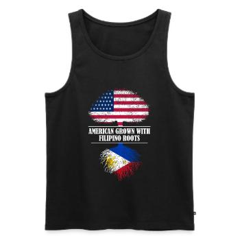 American grown with filipino roots Philippines - Men's Premium Organic Tank Top - black - Front - AI Model Male 178 light (178cm)