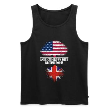 American grown with british roots Great Britain - Männer Premium Bio Tank Top - Schwarz - Vorne - Michal (187cm)